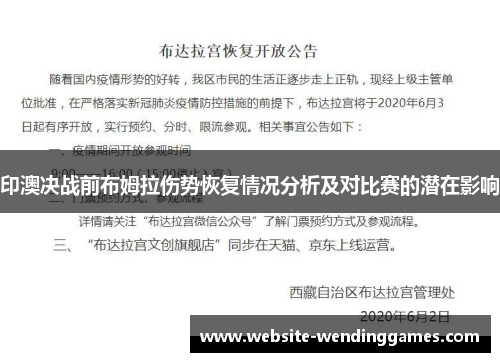 印澳决战前布姆拉伤势恢复情况分析及对比赛的潜在影响 印澳决战前布姆拉伤势恢复情况分析及对比赛的潜在影响